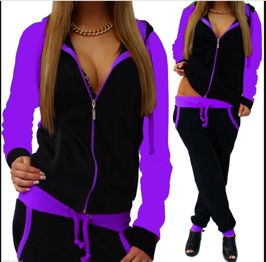 purple sweat outfit
