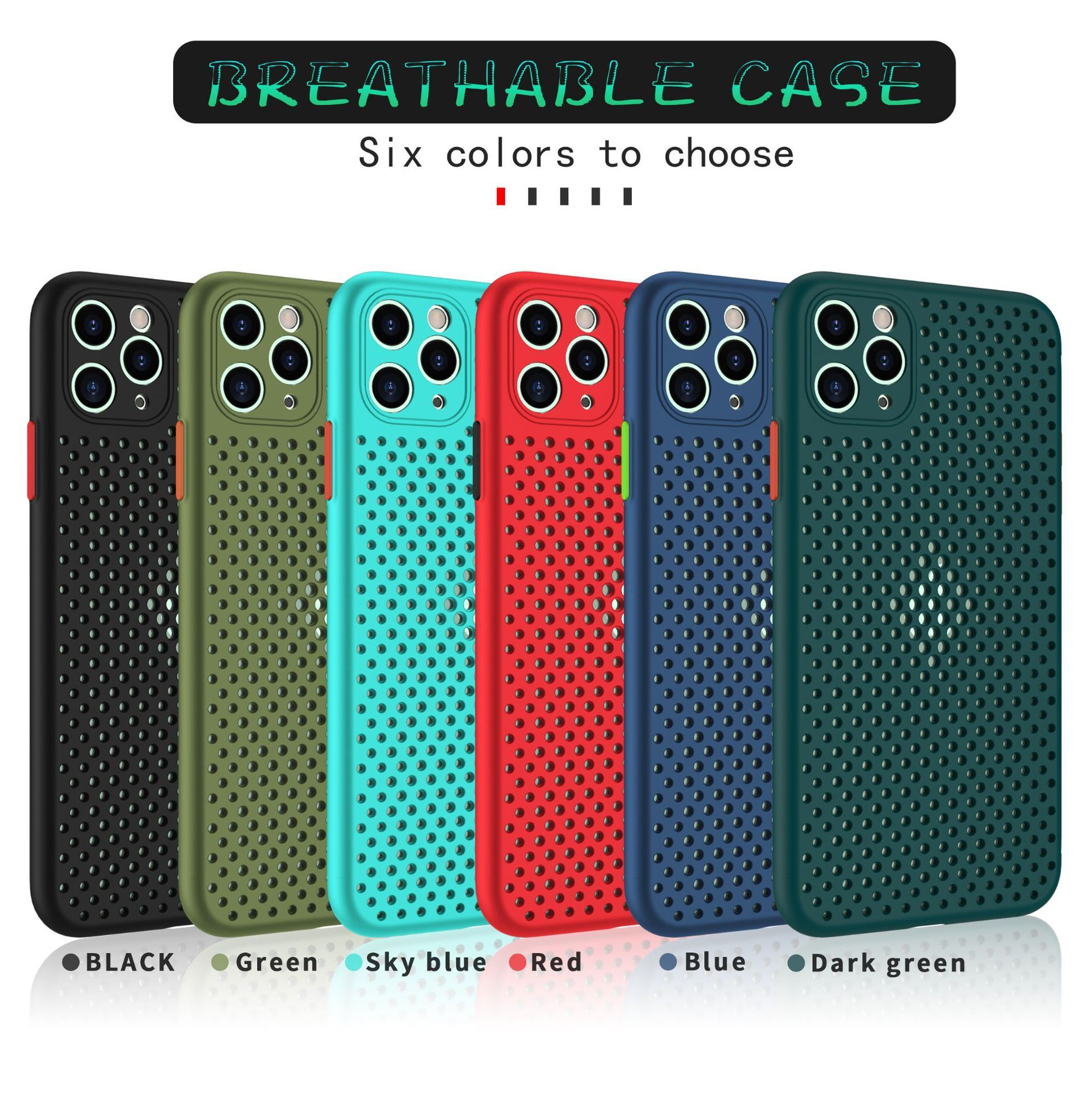 Breathable Phone Case Back Cover Soft Hollow Cooling Case For Iphone 11