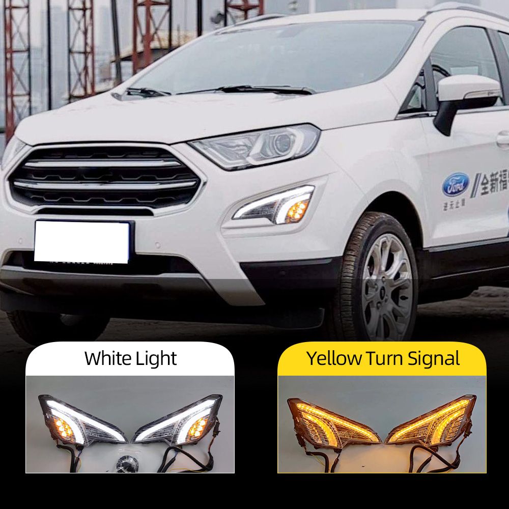 Car LED DRL Daytime Running Light For Ford EcoSport 2018 2019 2020