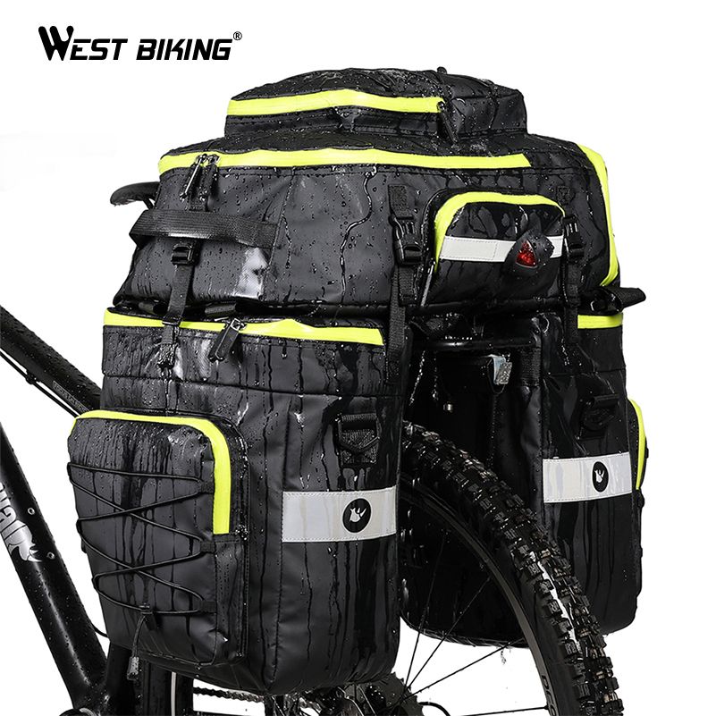 WEST BIKING 75L Bicycle Bags 3 In1 Cycling Pannier Luggage Mountain