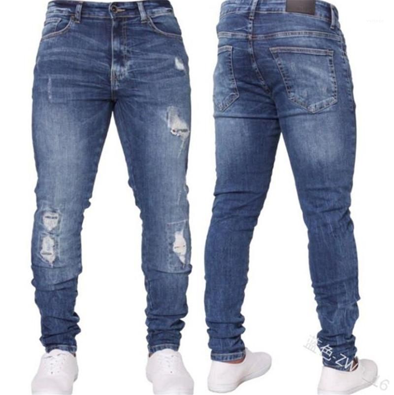 2021 Clothing Mens Casual Designer Jeans Fashion Slim Mid Waist Washed