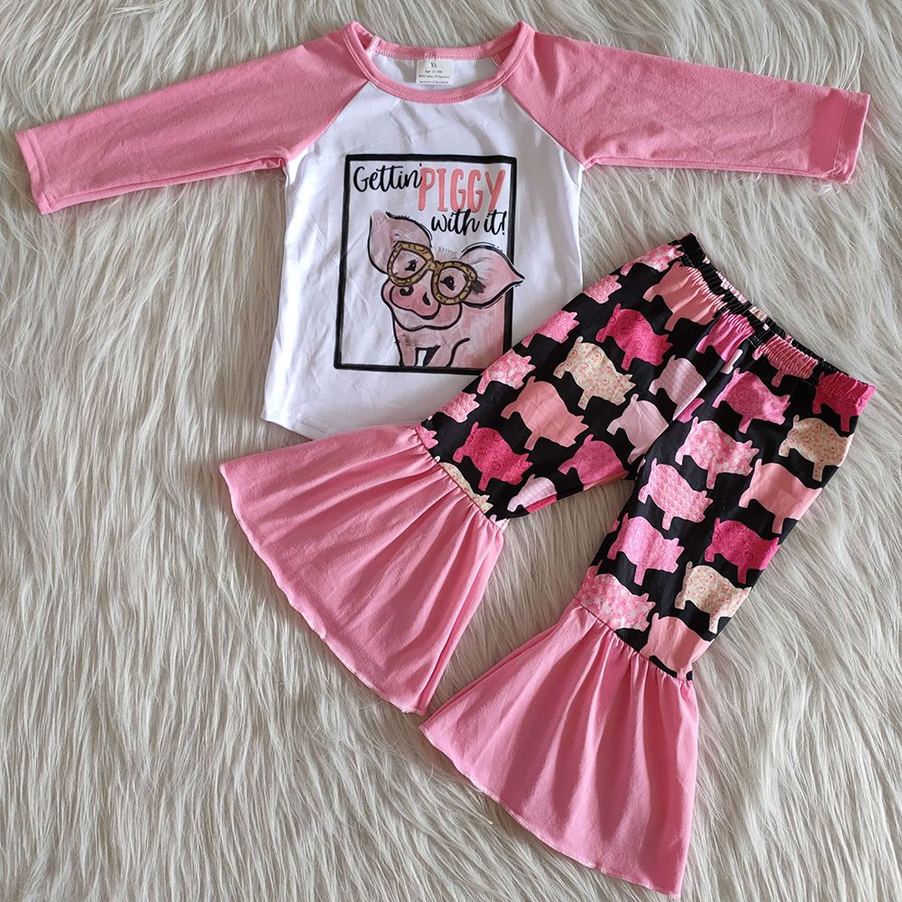2021 Hot Sale Girls Clothing Sets Kids Designer Clothes Girls Boutique Fall Outfits Milk Silk