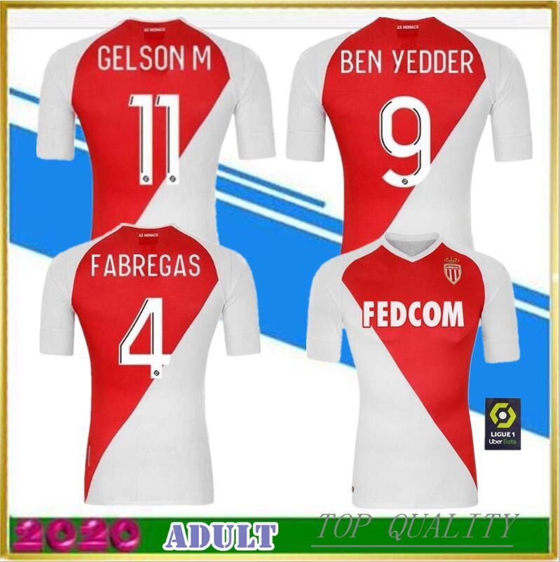 2020 Top Thai Quality 2020 21 As Monaco Soccer Jersey 20 21 JOVETIC FABREGAS GOLOVIN CHADLI ...