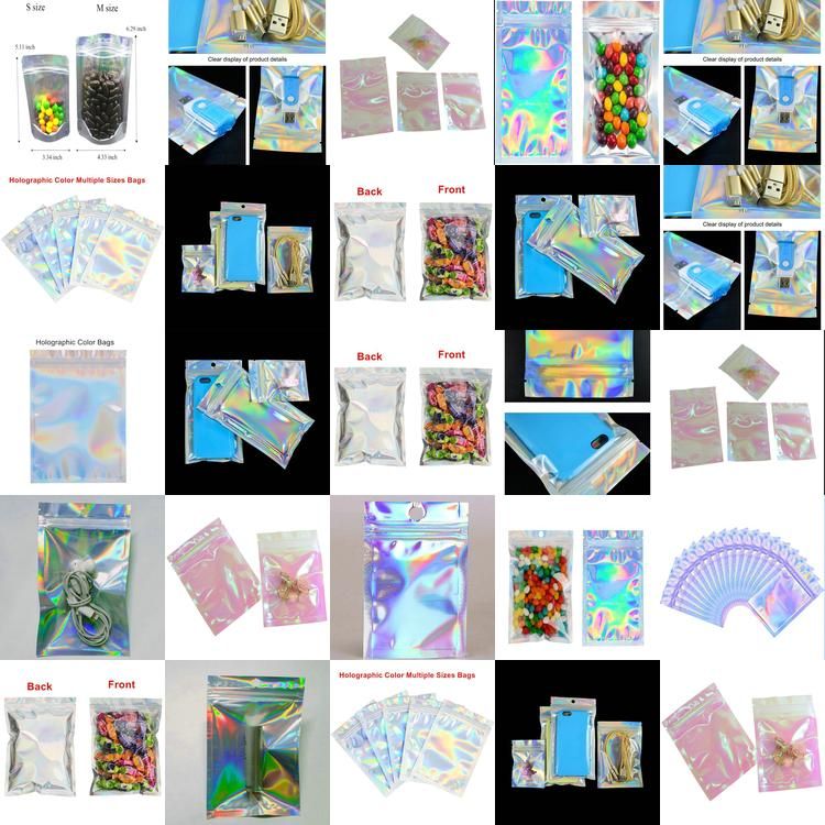 2020 7X10Cm Resealable Plastic Bags Near Me Holographic Resealable Bags Translucent Pouches ...