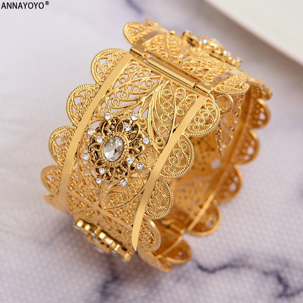 24k Gold Bangles For Women Gold Dubai Bride Zircon Wedding Ethiopian