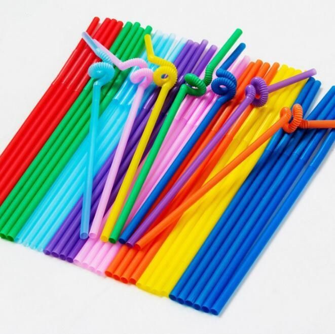 /Bag New Color Straws Creative Art Plastic Straws One Time Bending