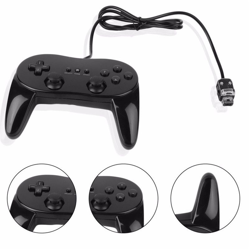 Classic Dual Analog Wired Game Controller Pro For Nintendo Wii Remote