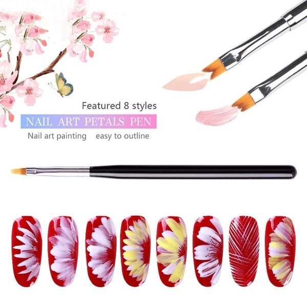 Nail Brush For Manicure Gel Brushes Gel UV Nail Art Painting Flower Polish Pens Fingernail Tools ...