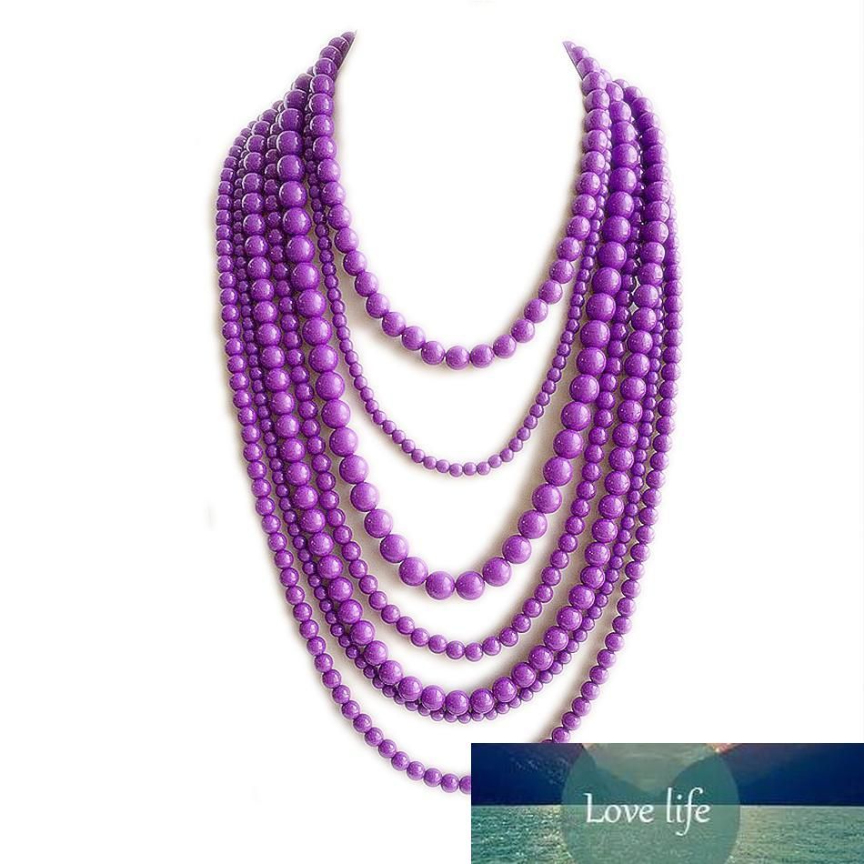 Download 2021 Purple Statement Seven Layered Beaded Necklace, Hand ...