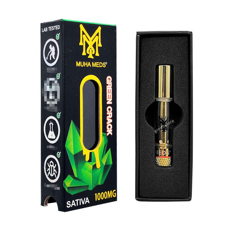 New Muha Med Cartridge Live Resin Vape Cart 0.8ML Tank Thick Oil
