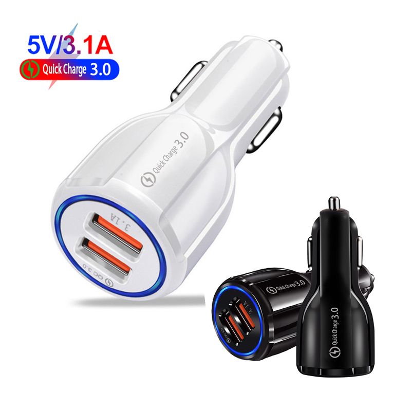 Quick Charge QC3.0 Dual USB Car On Board Charger Car Adapter For Cell Phone Smart Phone 3.1A