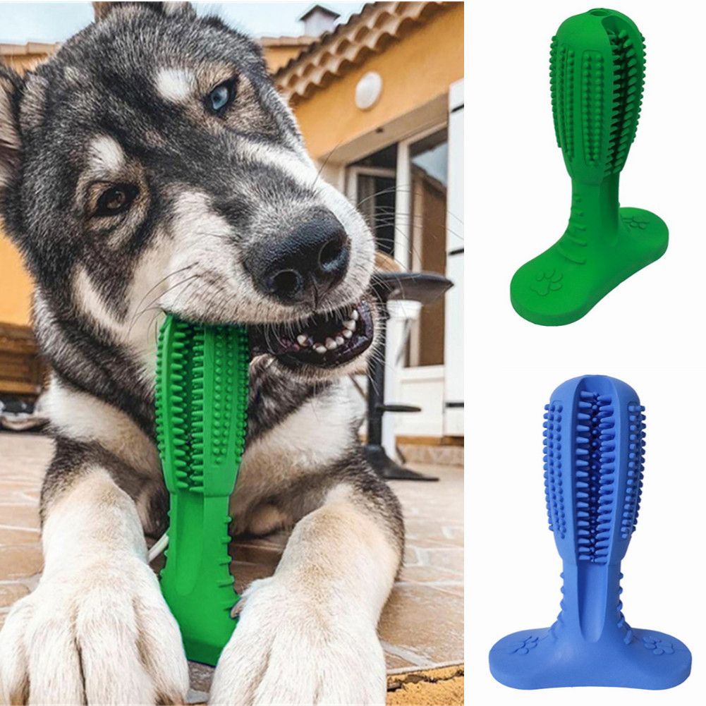 2021 Rubber Pet Toothbrush Dog Chew Brushing Stick Puppy Oral Care