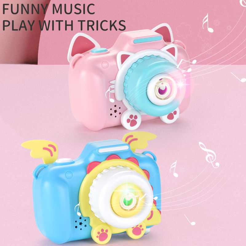 Discount Cute Cat Camera Automatic Music Bubble Machine Children Toys