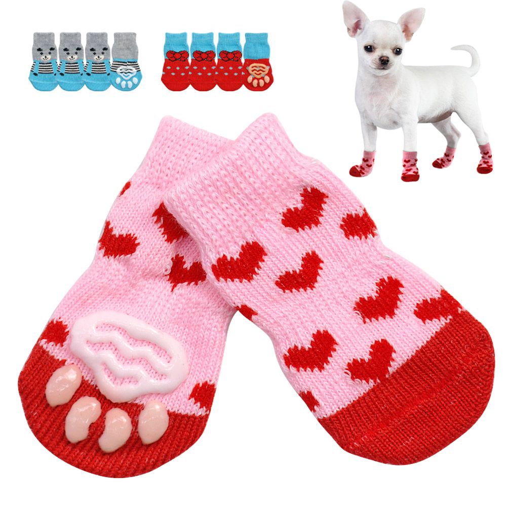 2021 =Cute Puppy Dog Knit Socks Small Dogs Cotton Anti Slip Cat Shoes