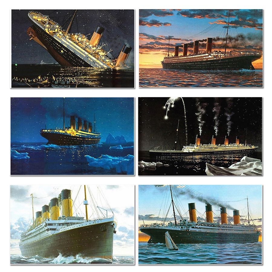 2021 5D DIY Diamond Painting Art Titanic Landscape Ship Sea Full Square