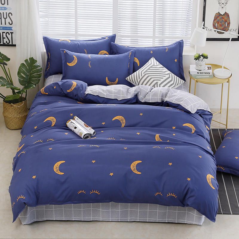 Moon Stars Sweet Dream Bedding Set Comforter Cover Bed Sheet