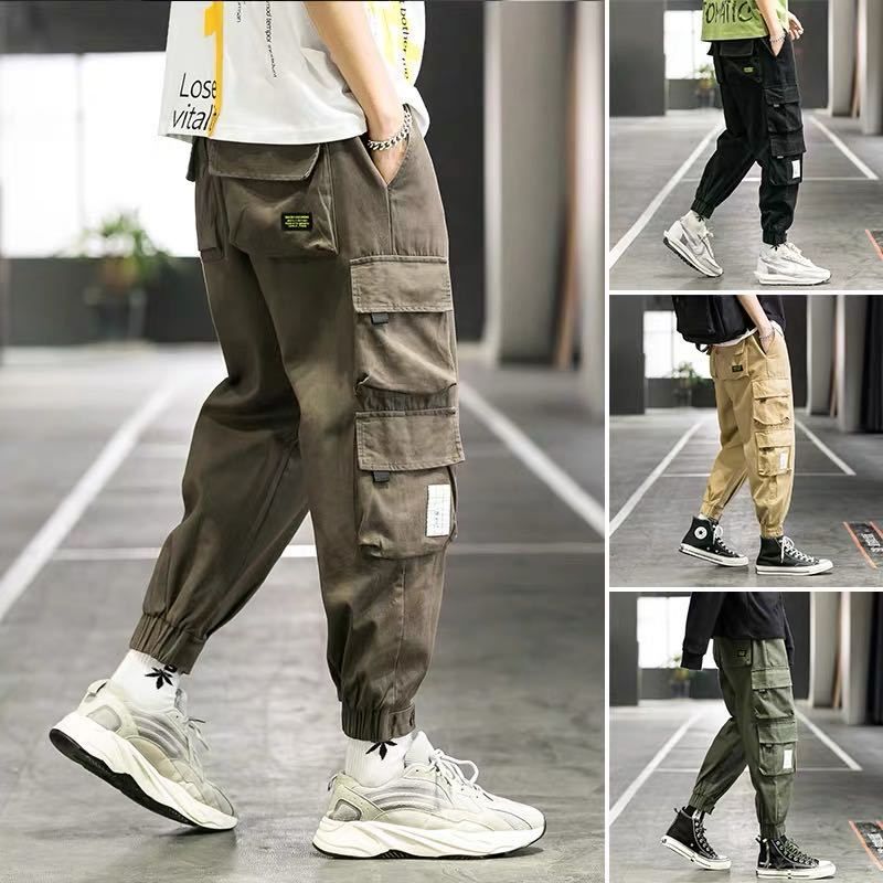 2021 INS TikTok Hot Mens Cargo Pants Fashion Hip Hop Streetwear Men ...
