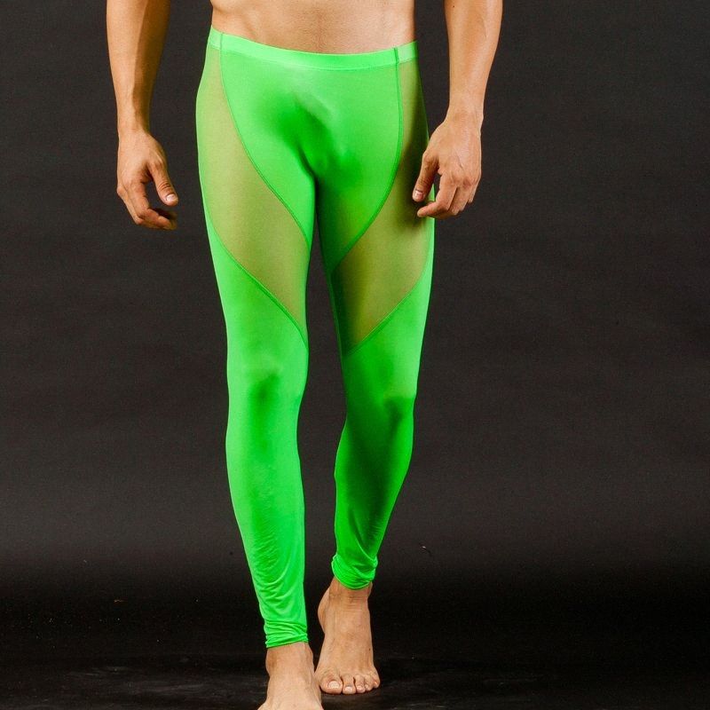 2020 Wang Jiang Mens Long Underwear Spandex Long Johns Men Legging Mesh