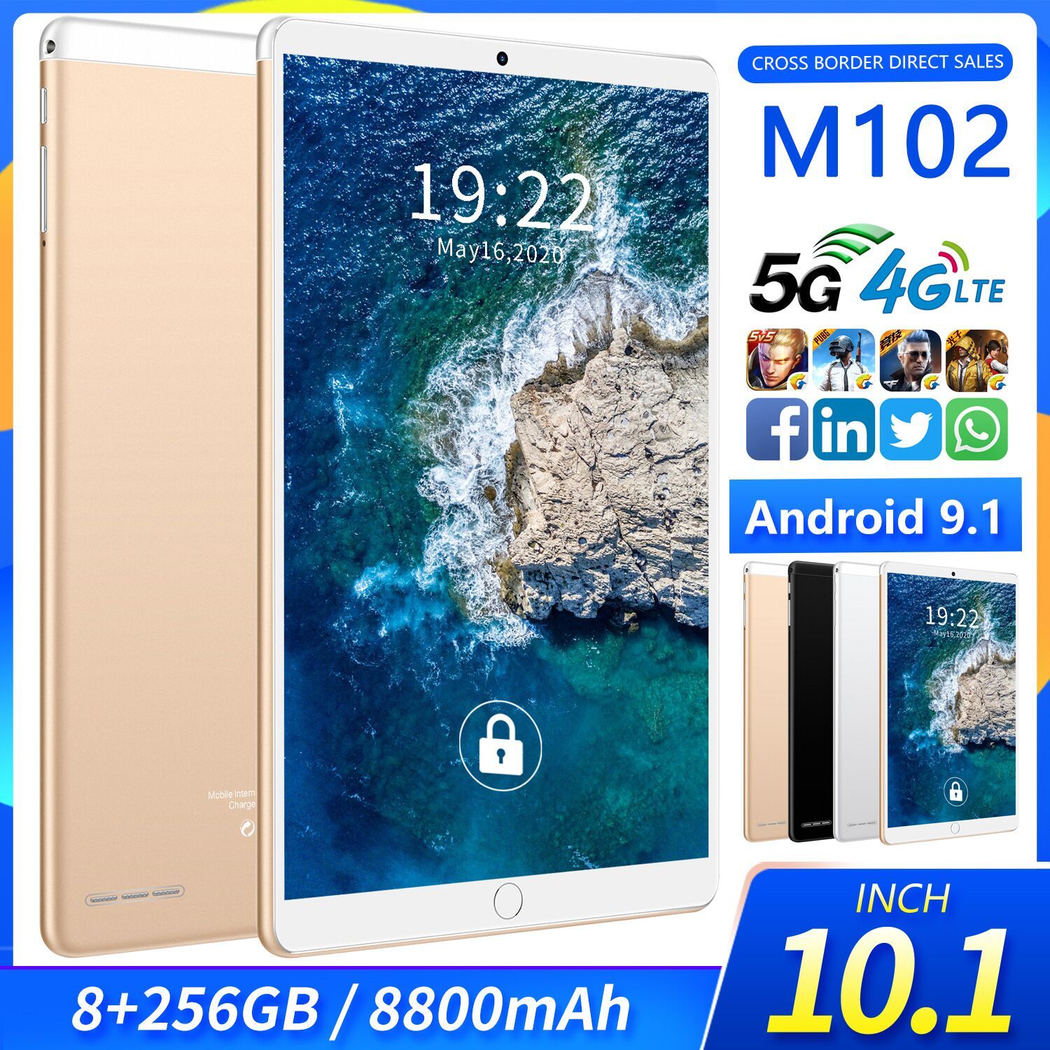 Cheap The New 10.1 Inch M102 Tablet Full Screen ComputerThe New 10.1