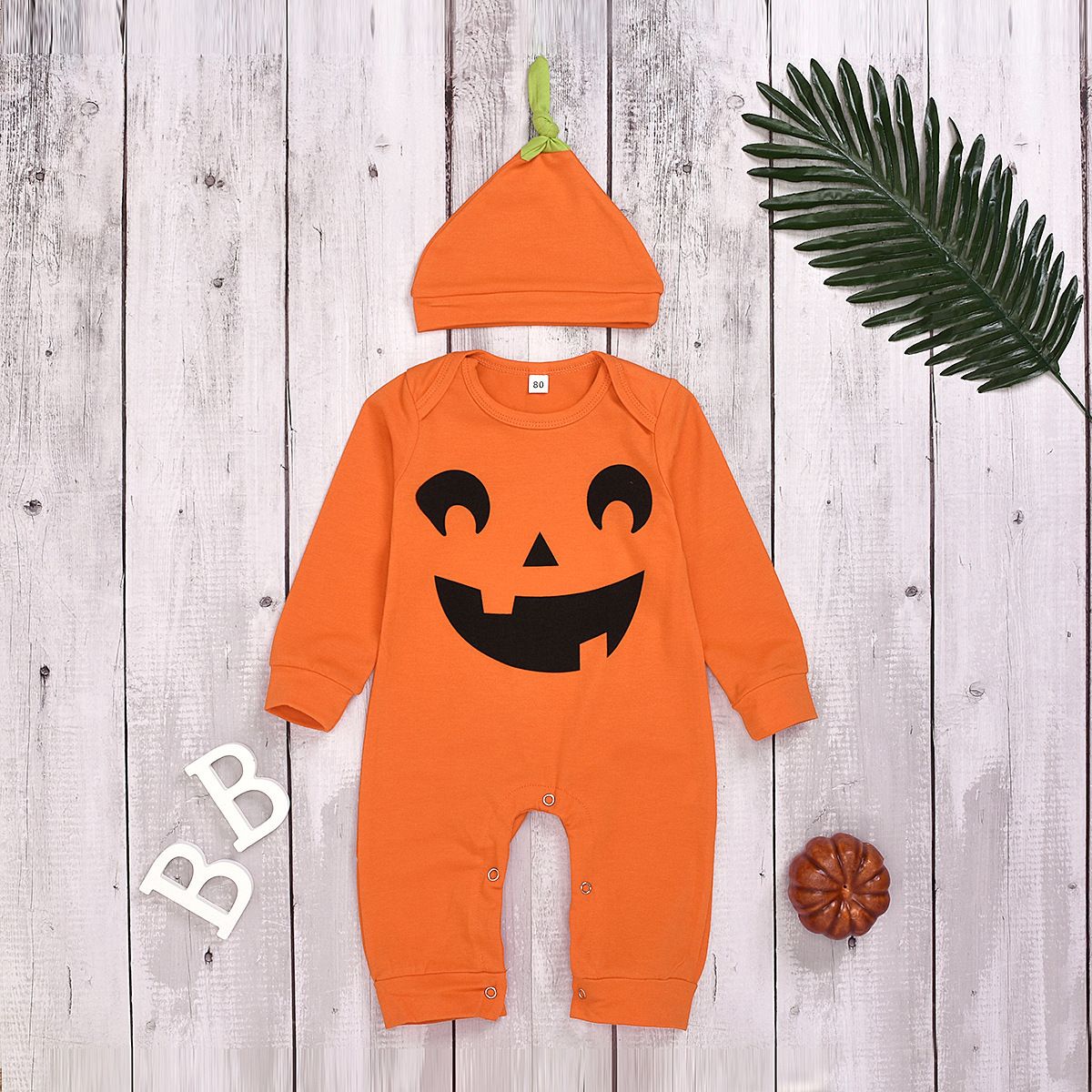 Discount Newborn Baby Boys Girls Clothes Halloween Pumpkin Striped Long ...