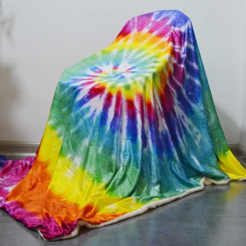 Swirl Tie Dyeing Pattern Soft Fleece Nap Blanket Novelty Adults Kids