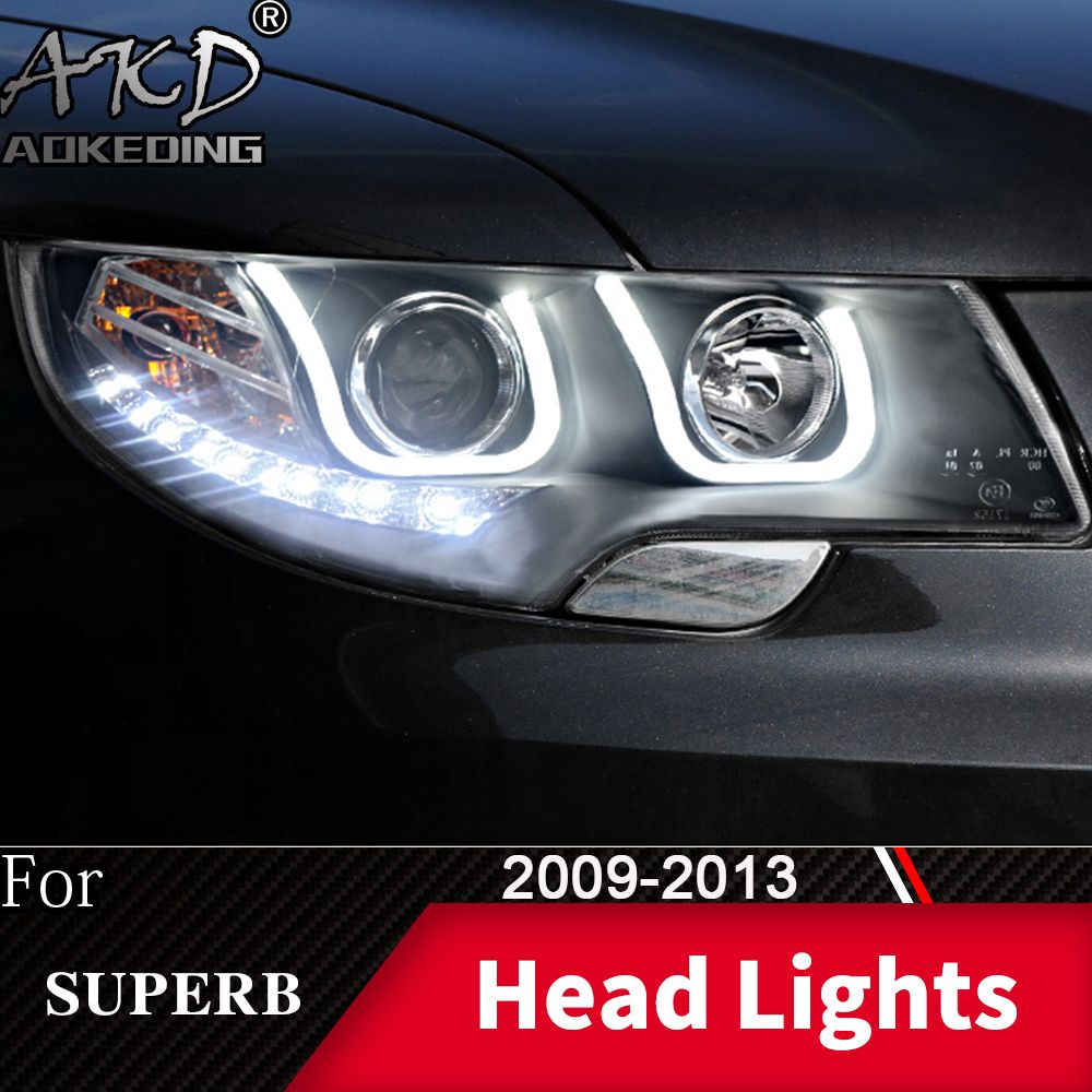 2021 Head Lamp For Car Skoda Superb 2009 2013 Headlights Fog Lights Day