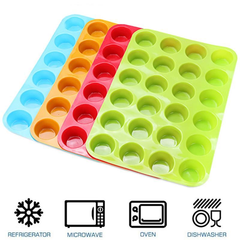 2020 Mini Muffin Cup 24 Cavity Silicone Cake Molds Soap ...