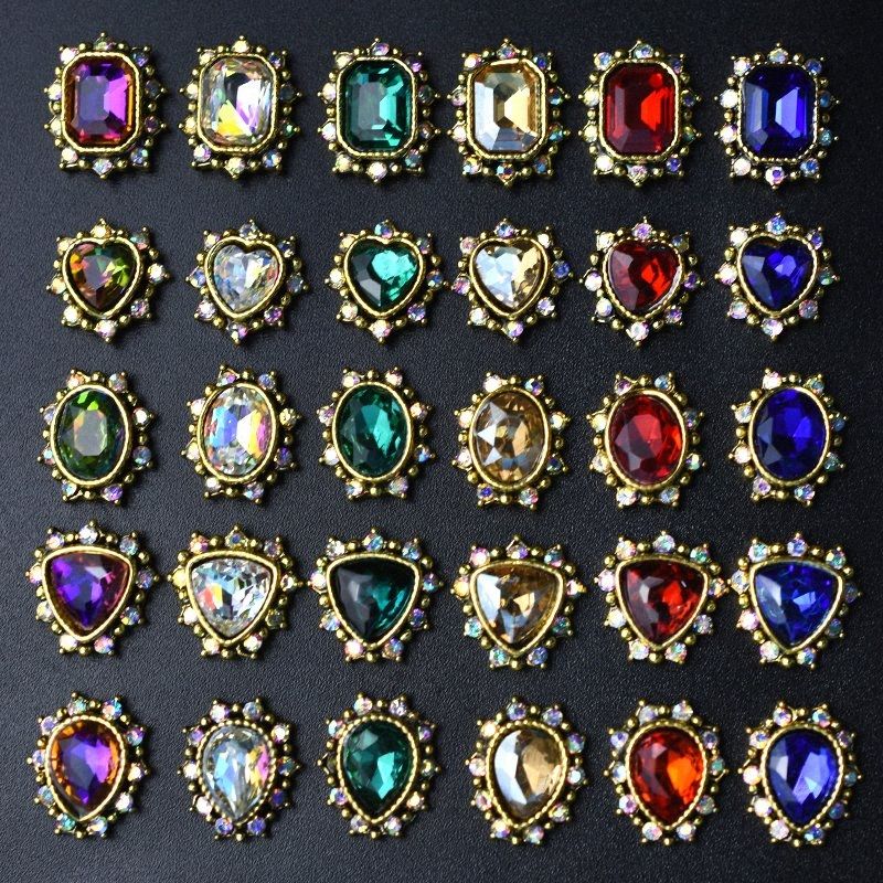 Beauty & Health 3D Nail Rhinestones Glitter Diamond Crystal For Nails Metal Jewelry Nail Art ...