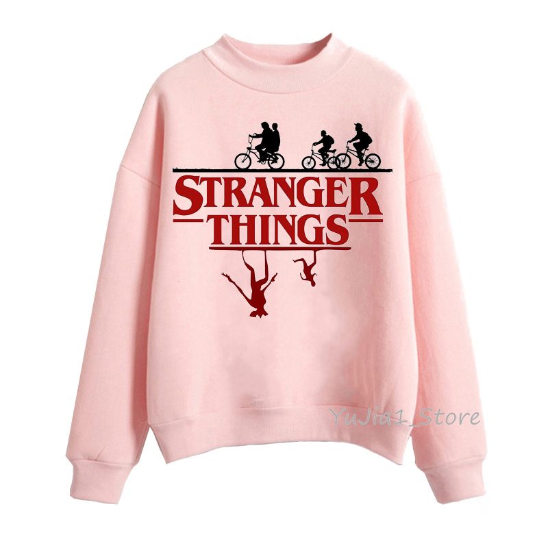2021 Pink Stranger Things Hoodie Streetwear Harajuku Graphic Womens