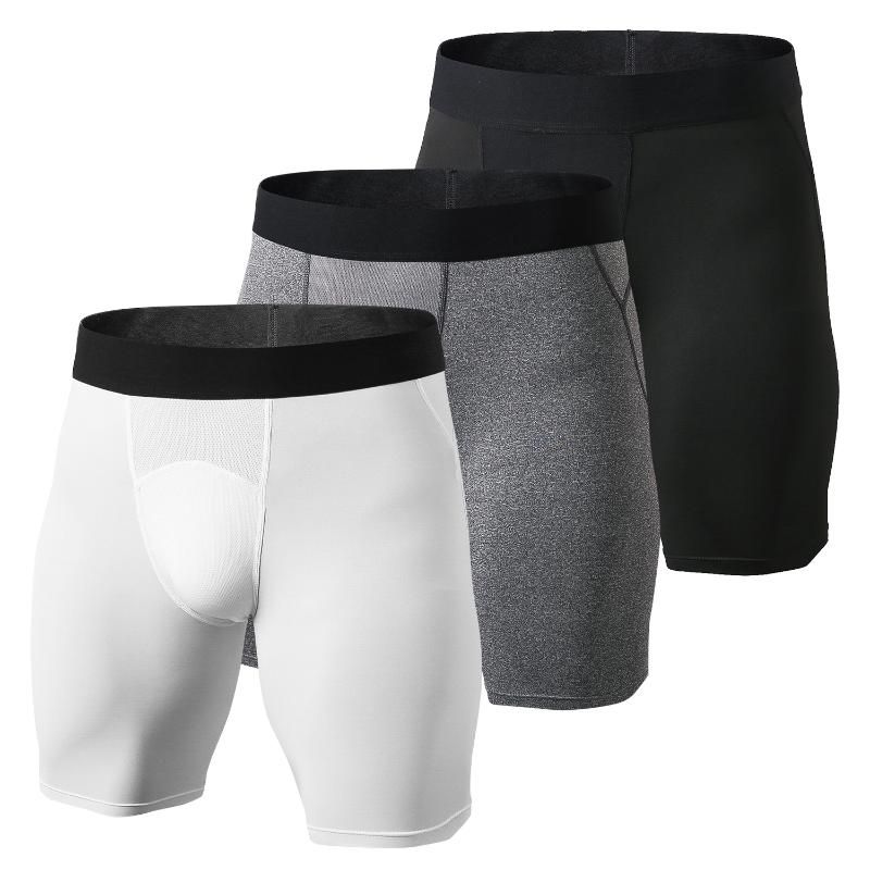 2020 3 Pack Men Sports Underwear Breathable Boxer Briefs Men Compression Shorts Quick Dry