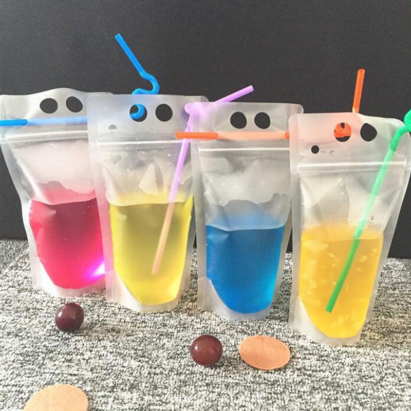 2021 FDA Approved Drink Pouches With Straw Packaging