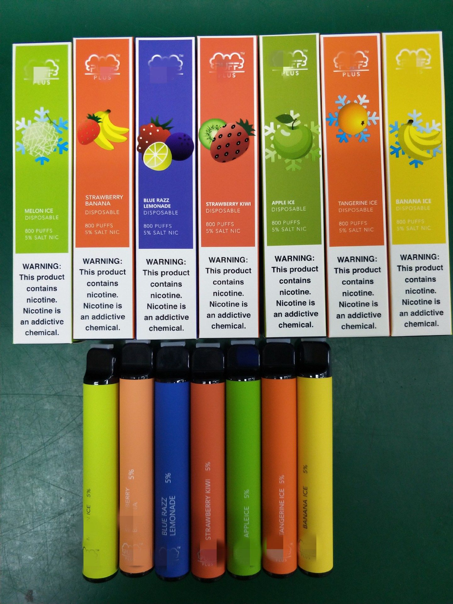 Original PUFF PLUS BARS 800+Puffs Disposable Vape Pod Cartridge 550mAh Battery 3.2mL Pre Filled