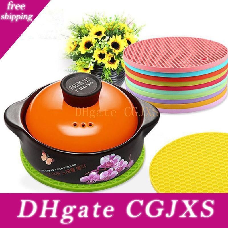 2020 Kitchen Round Silicone Non Slip Plate Pad Heat ...