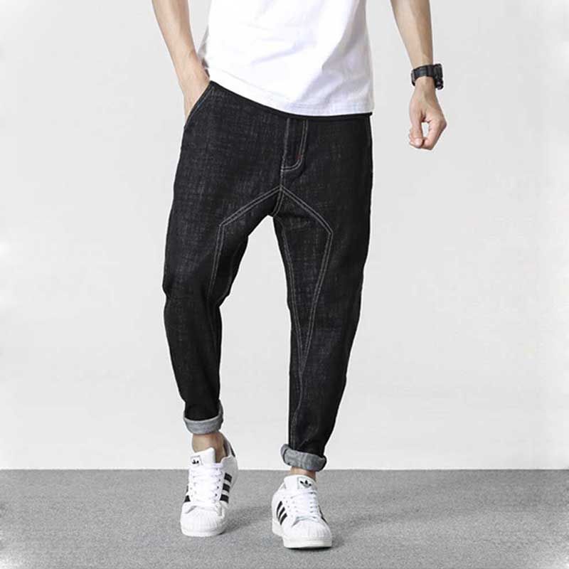 black jean jogger pants