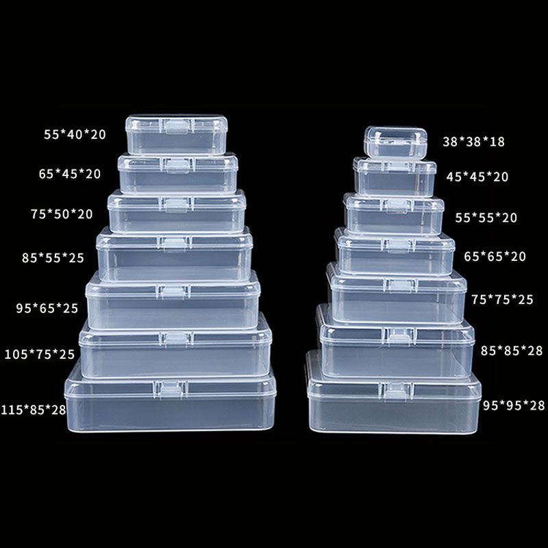 Square Plastic Storage Packing Box Transparent Collection Case Holder