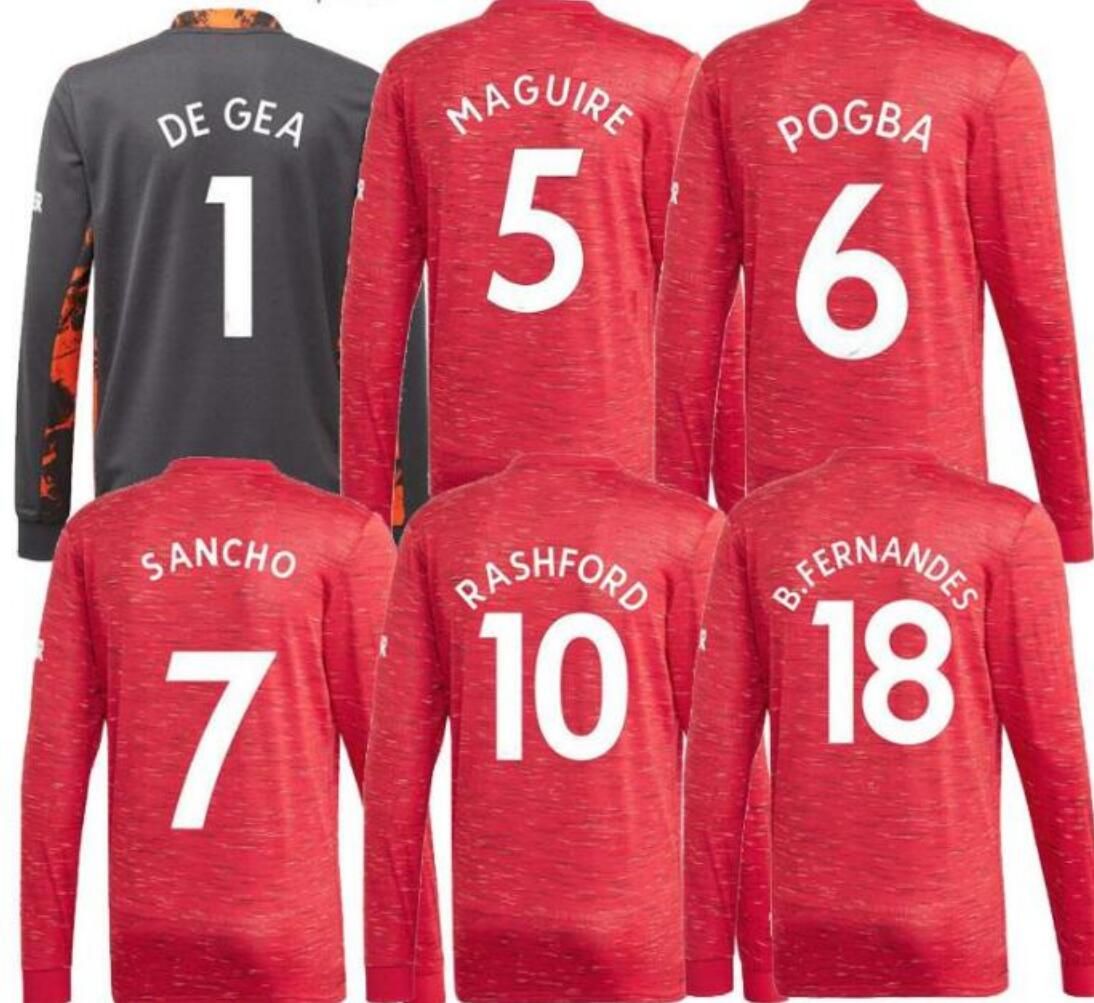 2020 FC Manchester Sancho B. FERNANDES POGBA Long Sleeve ...