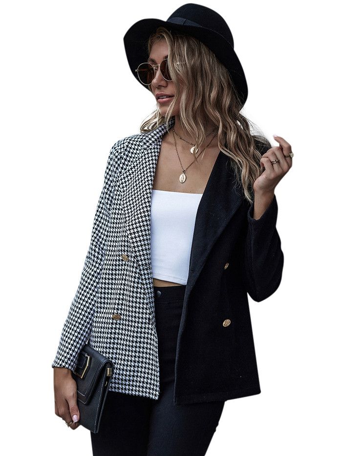 patchwork blazer womens