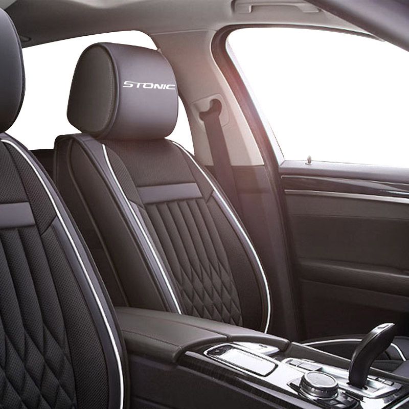 Car Seat Headrest Cover For KIA Stonic PU Leather Protector Seat Covers Mat Pad Auto Accessories