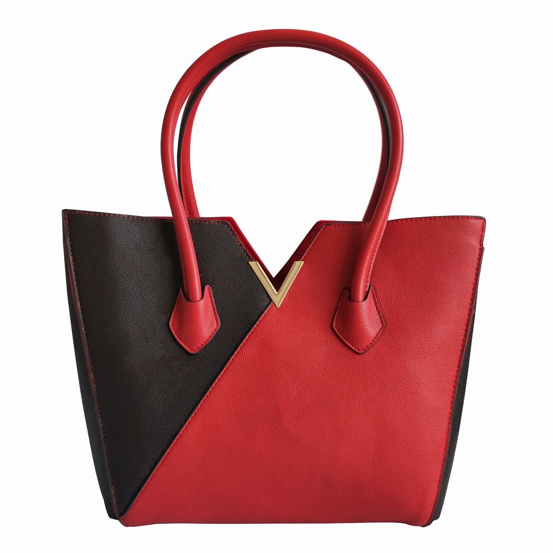 New French Women'S Handbags High Quality Leather Double Color Single