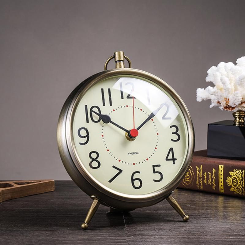 2020 New Metal Retro Table Clock Home European Living Room Office