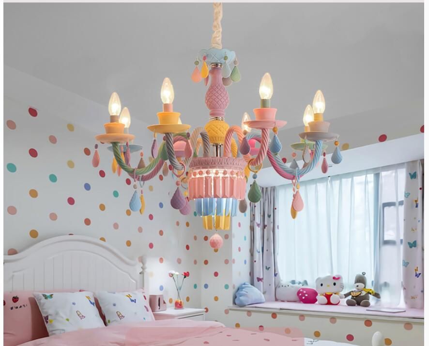 Modern Kids Room Chandeliers Bedroom Children Pendant Colorful Design