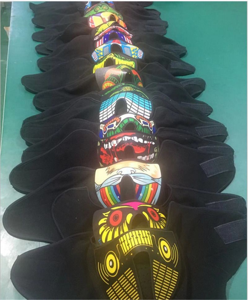 2021 LED Light Up Face Mask Voice Activated Sound Control Face Masks