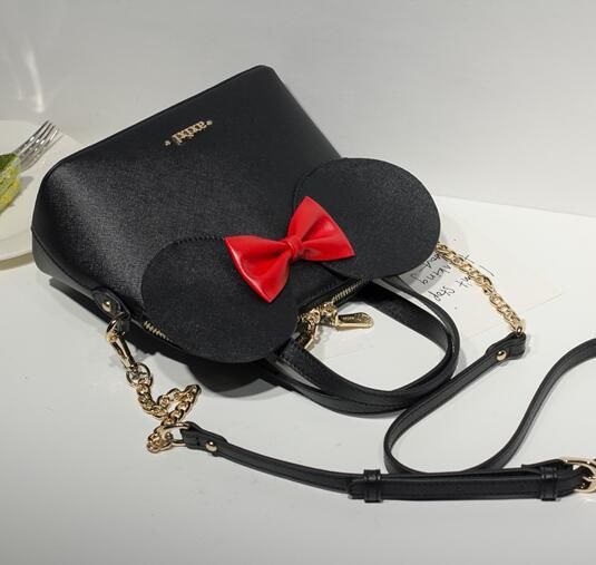 New Handbags High Quality PU Leather Women Tote Bag Big Ear Shell Bag Sweet Bow Chain Female ...