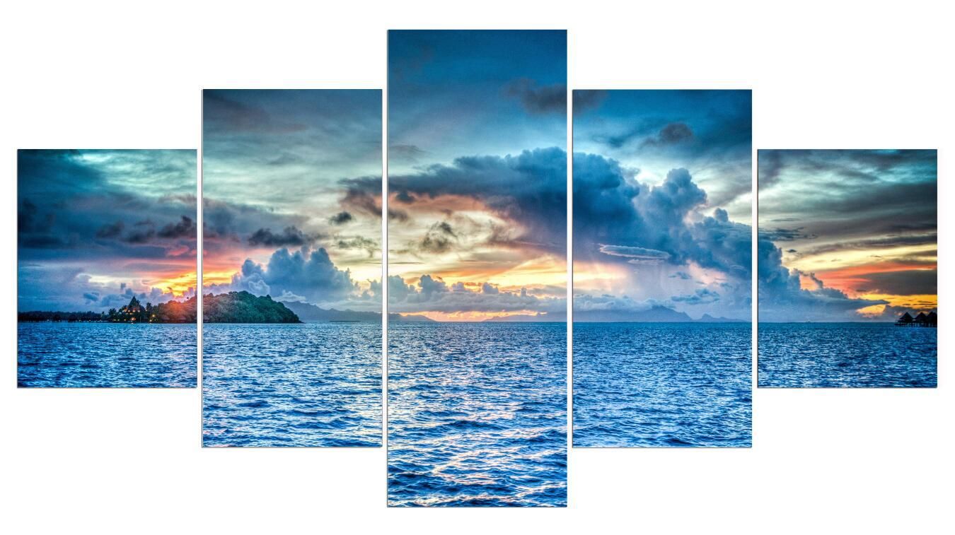 2021 Blue Wall Art Ocean Canvas Prints Seascape Wall Paintings Modern