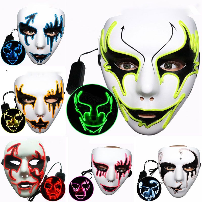 Cheap Halloween Glowing Mask Street Dance Party Ghost Face Maskes ...