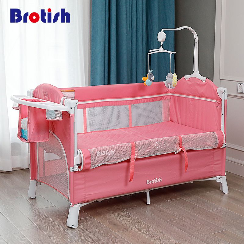 Collapsible Baby Bed European Folding Kids Bed Large Game Baby