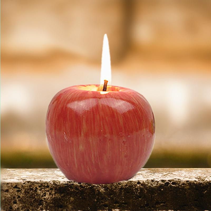 S/M/L Red Apple Candle With Box Fruit Shape Scented Candles Lamp