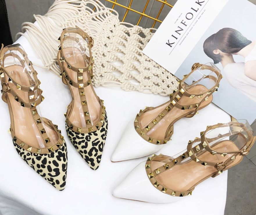 ankle strap leopard flats