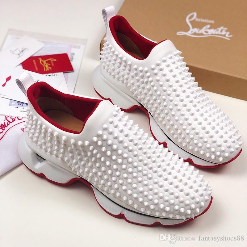 High Quality Luxury White Spikes Running Shoes Women