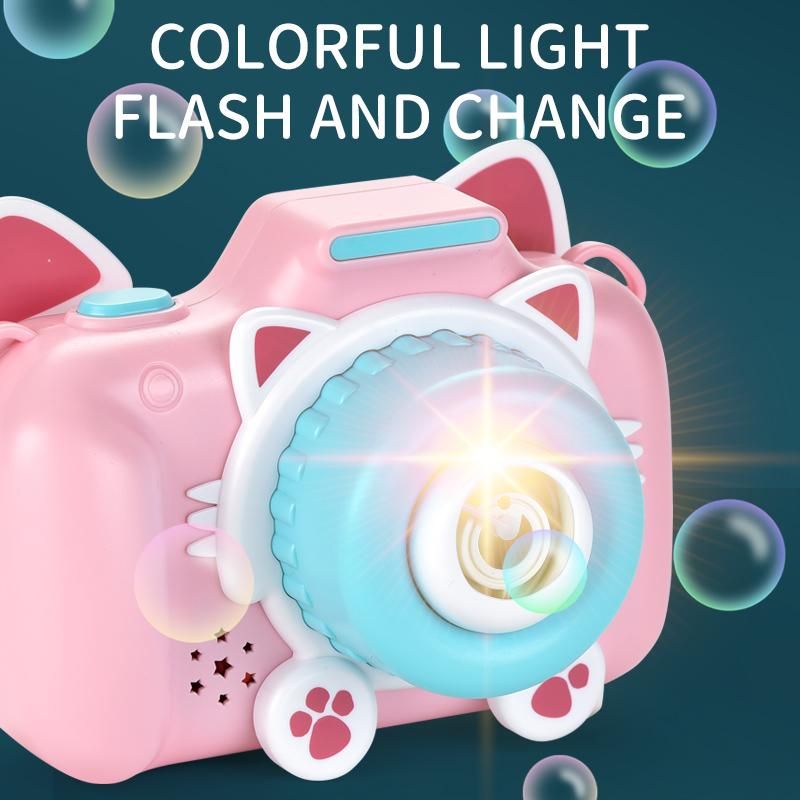 2021 Cute Cat Camera Automatic Music Bubble Machine Children Toys Soap